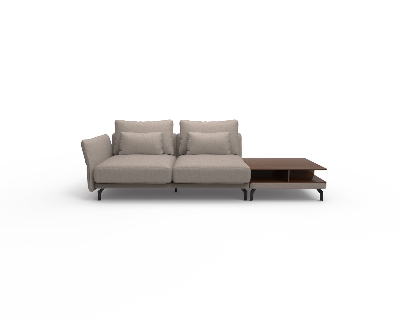 Seagull 2 Seater Sofa with Shelf Table (Right)